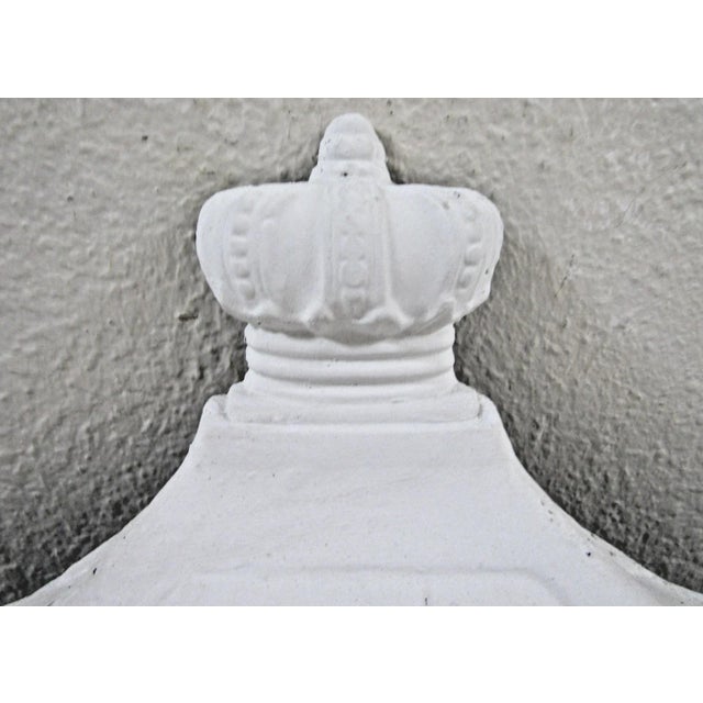 1920s Victorian Wall Mounted Cast Iron Painted White Mailbox For Sale - Image 5 of 10