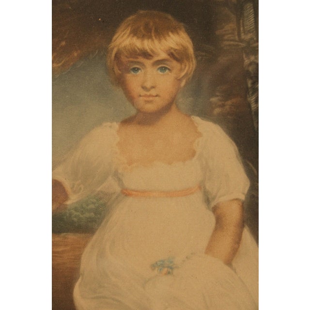 Antique Mezzotint Portrait of Young Girl For Sale In Philadelphia - Image 6 of 13