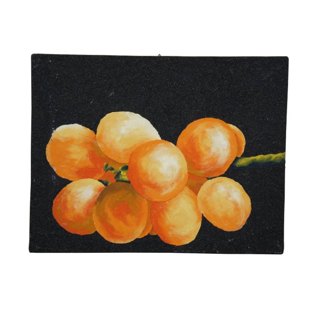 Late 20th Century Massimo Catalani Uvetta Raisins Grapes Original Mixed Media Painting on Board For Sale - Image 12 of 12