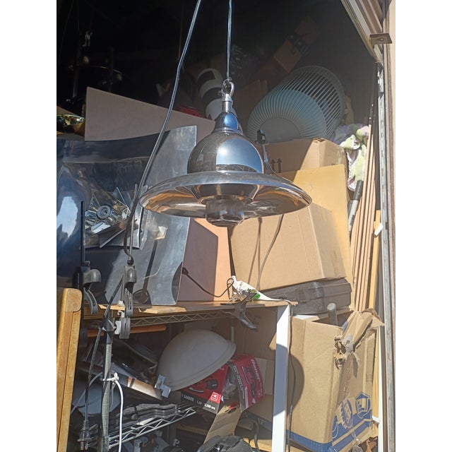 1990s Aluminum and Steel Space Age Style Pendant Lamp For Sale - Image 4 of 6