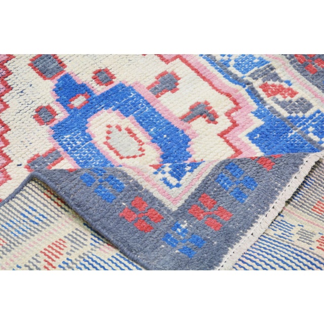 1960s Moroccan Hand Knotted Azilal Runner Rug With Soft Texture,3'X12'3" For Sale In New York - Image 6 of 7