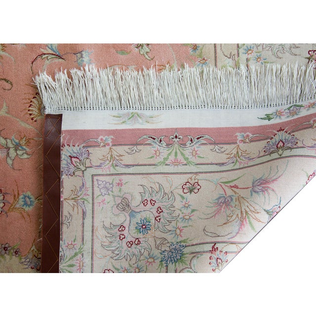 Vintage Silk Persian Tabriz Rug For Sale In Chicago - Image 6 of 15