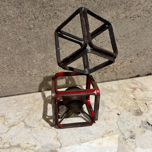 Metal Cube Mini Art Sculpture For Sale - Image 4 of 7