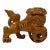 Vintage Hand-Carved Wood Foo Dog Figure For Sale