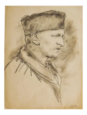 Portrait - Original Pencil Drawing on Paper by J. Hirtz - Early 20th Century Early 20th Century