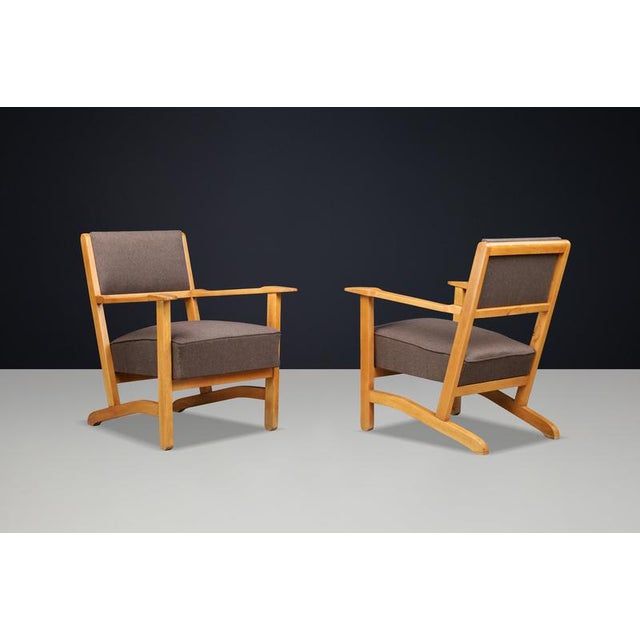Sculptural European Beech Lounge Armchairs, 1960s, Set of 2 For Sale - Image 9 of 10