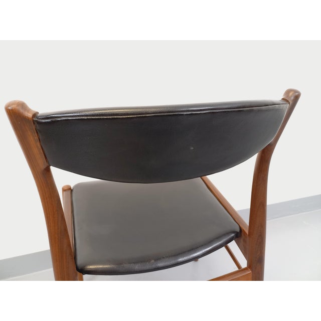 Vintage Scandinavian Teak and Leatherette Chair, 1960s For Sale - Image 4 of 16