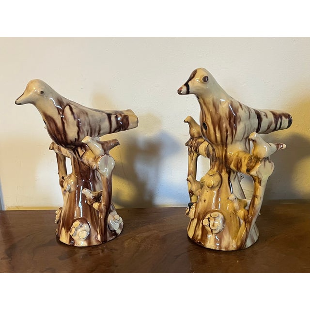 19th Century English Folk Art Staffordshire Redware Slip Decorated Treacle Glaze Bird Dovecote Whistles, Circa 1820 - A Pair For Sale In New York - Image 6 of 11