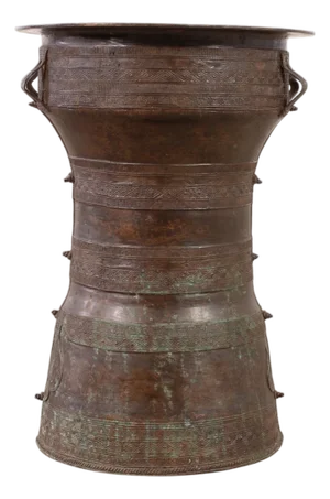Southeast Asian Patinated Bronze Rain Drum or Drinks Table