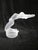 Lalique "Chrysis" figurine or statuette featuring a kneeling female nude leaning backward with wind-blown, wavy hair....