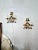 Hollywood Regency Wall Lights in Gilted Metal with Green Glass Drops, 1950s, Set of 2 For Sale - Image 3 of 11