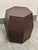 Hexagonal Embossed Leather Side Table, Vintage For Sale - Image 9 of 12