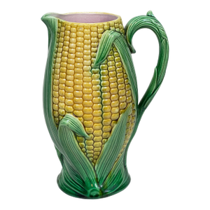 Vintage English Majolica Corn Pitcher