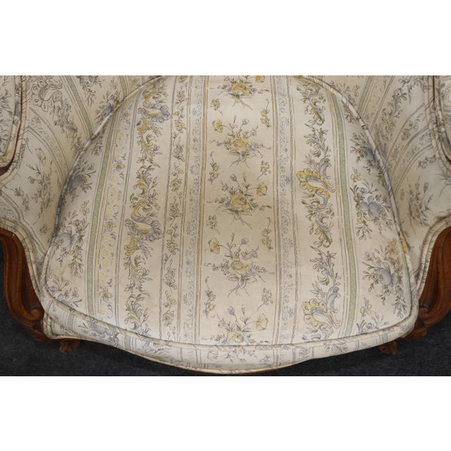Pair Antique 19th C. French Louis XV Style Bergère Chairs For Sale - Image 12 of 17