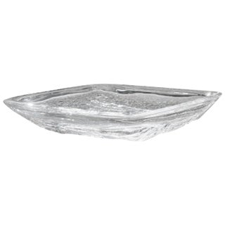 French Rectangular Transparent Bowl from Daum, 1960s For Sale