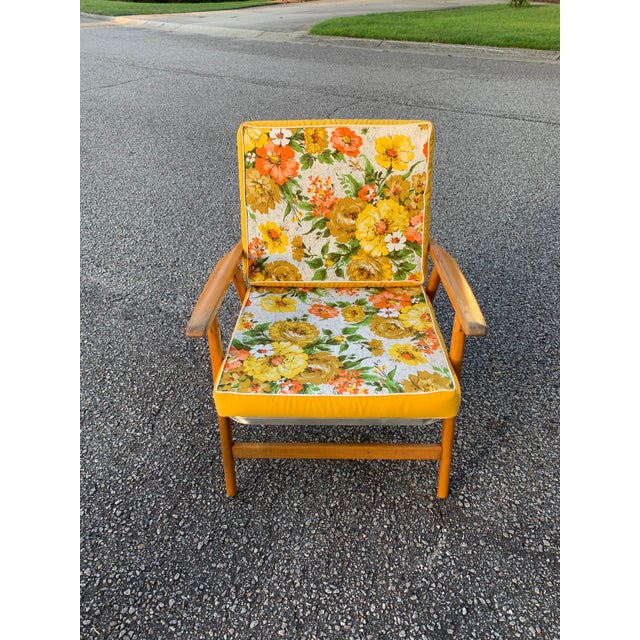 Vintage Mid Century Aluminum And Wood Foldable Patio Furniture With Cushions A Set Of 3 Chairish
