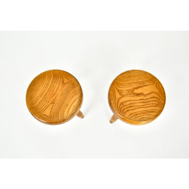 Mid-Century Modern Set of Berger Stools attributed to Charlotte Perriand, 1950s For Sale - Image 3 of 8