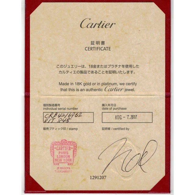 Cartier Juste un Clou Diamond Nail 18k Yellow Gold Ring w/Cert - Size 10 For Sale - Image 10 of 10