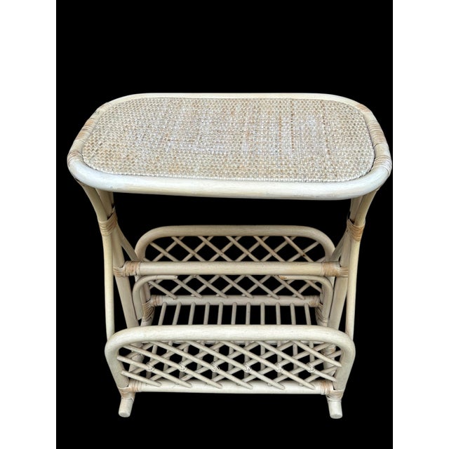 1980s Vintage Rattan Magazine Holder Table For Sale - Image 12 of 12