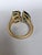 Set in 18k Matte Gold, 5.90 Carats Zambian Emerald & Diamonds Three Stone Ring, Size 6.5 For Sale - Image 9 of 9