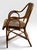 Vintage French Style Bistro Bamboo and Rattan Dining Set Round Glass Top Table and Four Armchairs 5 Pieces For Sale In Portland, ME - Image 6 of 16