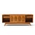 Young Manufacturing Mid Century Walnut and Burlwood Sliding Door Credenza and Hutch For Sale - Image 9 of 12
