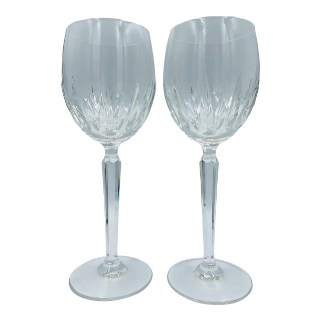 Waterford Crystal Set of Two Wynnewood White Wine Glasses For Sale