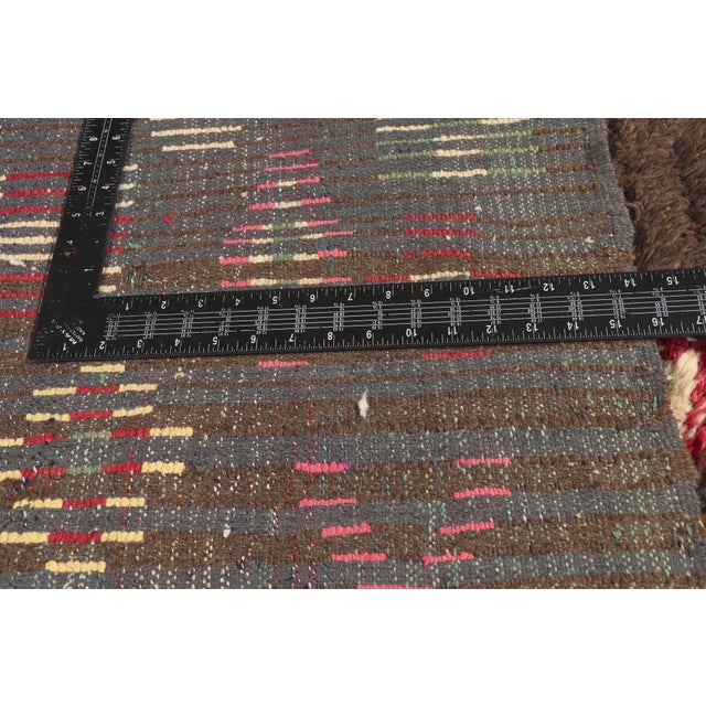 Textile Earth-Tone Vintage Azilal Moroccan Rug, 04'01 X 07'11 For Sale - Image 7 of 10