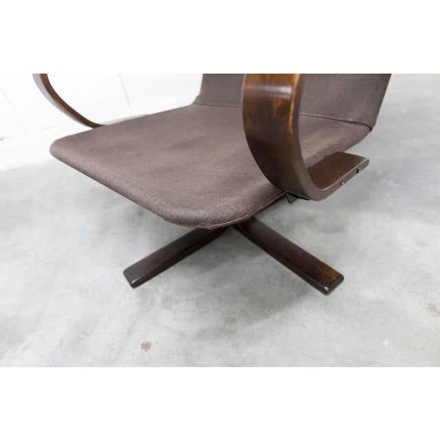 Scandinavian Armchair in Curved Laminated Wood, 1970 For Sale - Image 6 of 18