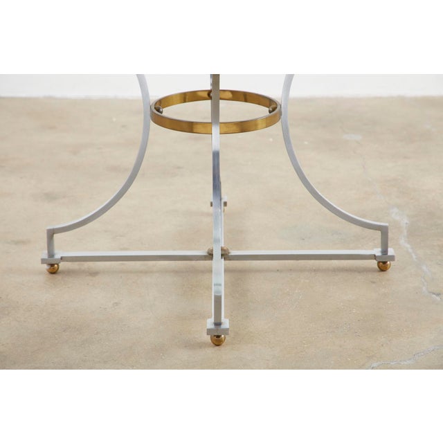 Maison Jansen Style Steel and Bronze Center Table For Sale - Image 12 of 13