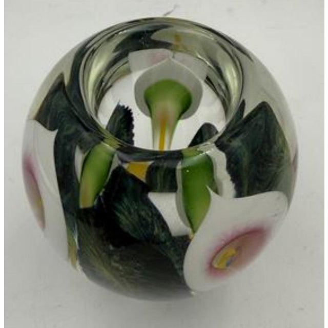 Contemporary Exceptional Scott Bayless for Lotton Studios Calla Lily Vase — Rare Signed American Studio Art Glass For Sale - Image 3 of 5