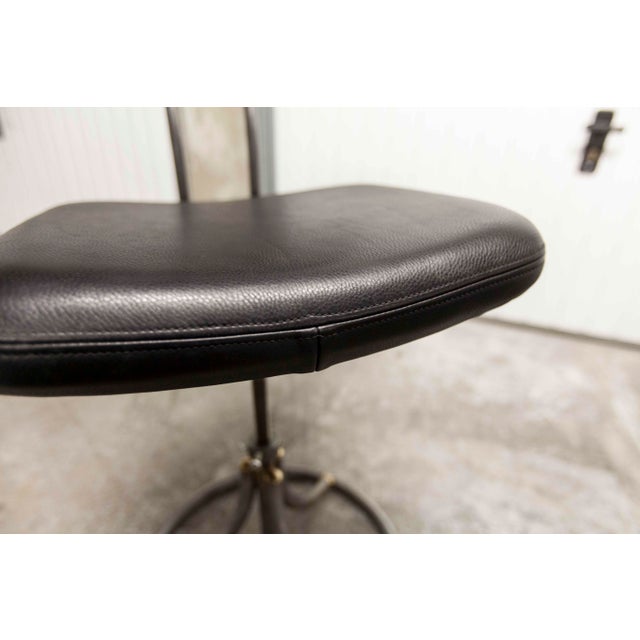 French Army Swivel Office Chair in Leather, 1960s For Sale - Image 13 of 18