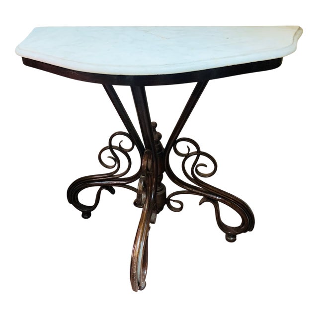 Console Table with White Statuary Marble Top by Michael Thonet for Thonet For Sale