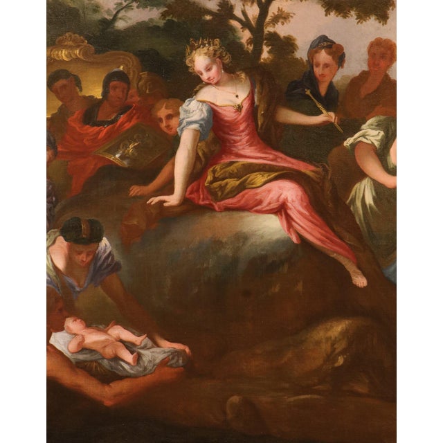 17th Century Pier Dandini, The Finding of Moses Landscape, 1680, Oil on Canvas For Sale - Image 5 of 16