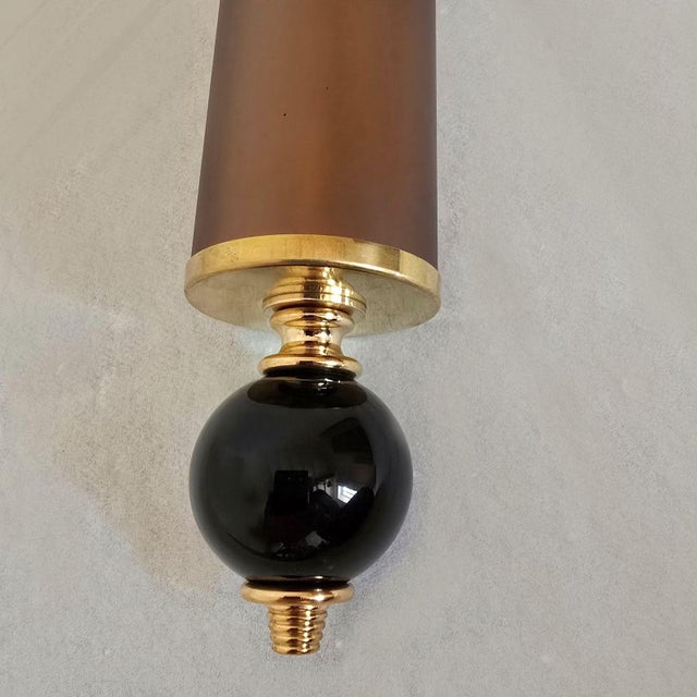 1990s Tobacco, Aqua Blue Murano Glass Sconces For Sale - Image 10 of 11