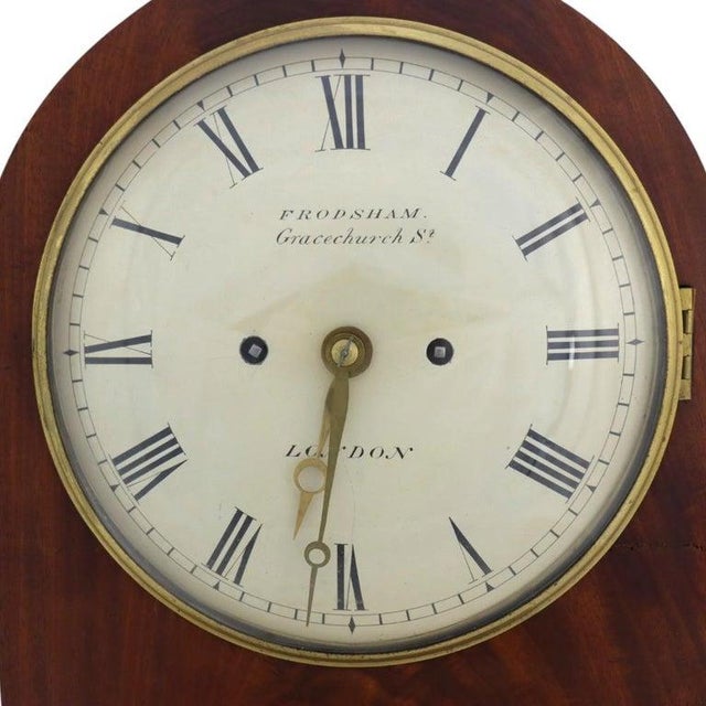 Early 19th Century Antique English Frodsham Flame Mahogany Bracket Clock With Shelf C1820 For Sale - Image 5 of 18