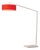 Stretch 87"h 1-Light Arc Lamp, Crimson Red Linen Shade, White Body, Dimmable, for Living Room or Bedroom For Sale