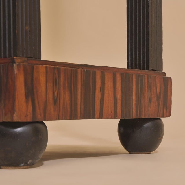 Art Deco French Art Deco Rosewood Pedestal with Marble Top, 1940s For Sale - Image 3 of 11