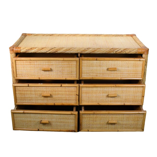 A double dresser in twisted rattan and cane attributed to Bielecky Brothers, the New York makers renowned for the finest...
