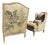 Pair of Custom Wingback Armchairs in Pictorial Avian Upholstery For Sale
