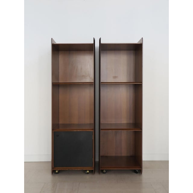 Artona Series Bookcases in Wood and Leather by Afra & Tobia Scarpa for Maxalto, 1970s, Set of 2 For Sale - Image 15 of 15