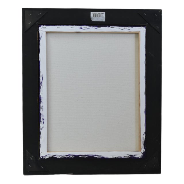 Original Dark Blue Folk Art Chicken Hen Painting by Ruth Arenz Including the Antiqued Gold Wood Fame For Sale - Image 4 of 5