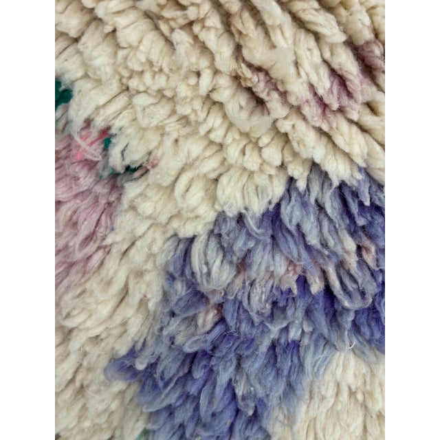 2020s Hand-Knotted Moroccan Boujad Berber Rug — Abstract Multicolor Wool on Ivory — 6'6" X 9'10" For Sale - Image 5 of 10