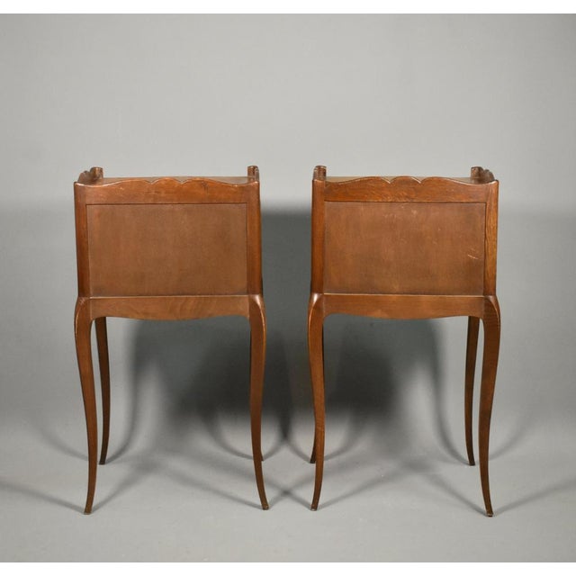 Vintage French Oak Bedside Tables, 1950s, Set of 2 For Sale - Image 12 of 16