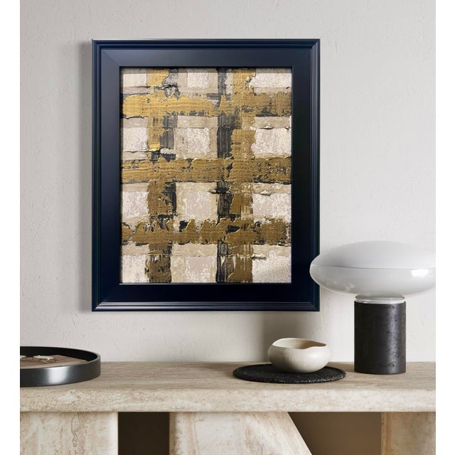 This original mixed-media abstract painting by J. Kent Martin is inspired by aerial views of farmland and the ordered...