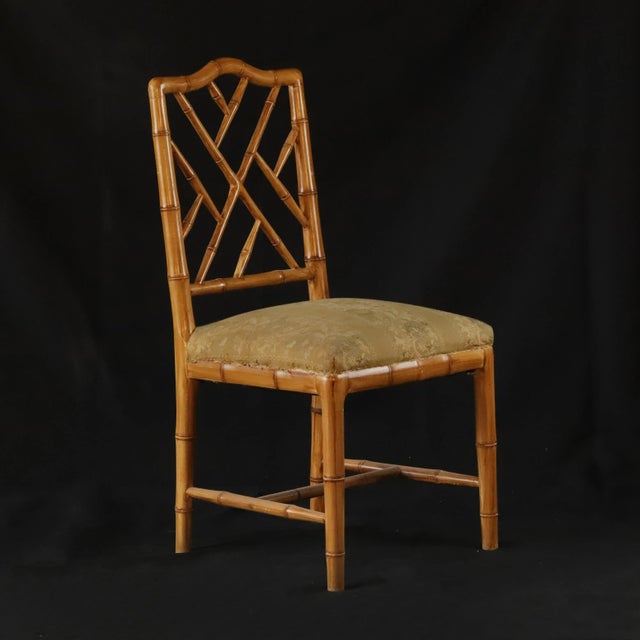 Four Vintage Chairs Made of Artificial Bamboo, Wooden Dining Chairs, Office Chairs For Sale - Image 4 of 13