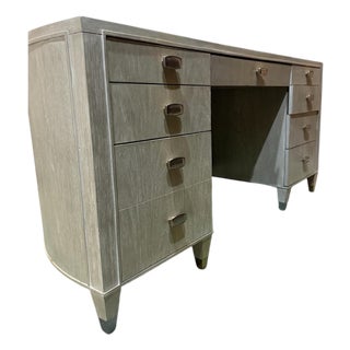 Sligh by Lexington "Greystone Dylan" Curved Walnut Demilune Executive Desk For Sale