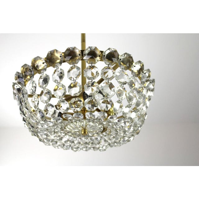 Mid-Century Modern Small Viennese Crystal Chandelier, 1960s For Sale - Image 3 of 5
