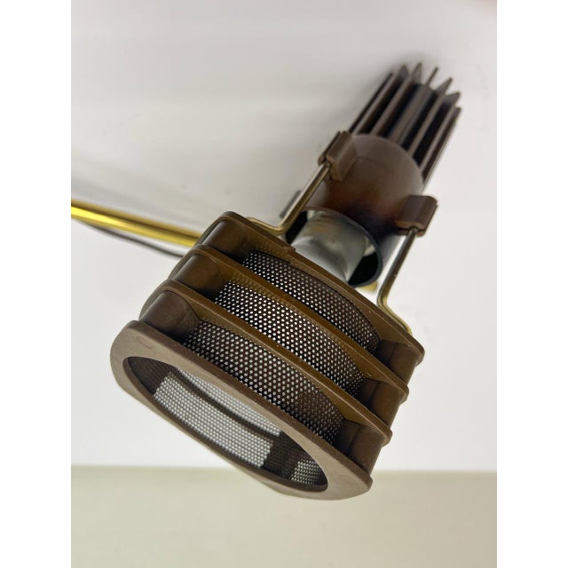 Metal Brass and Brown Acrylic Table Lamp from Hustadt, 1970s For Sale - Image 7 of 15