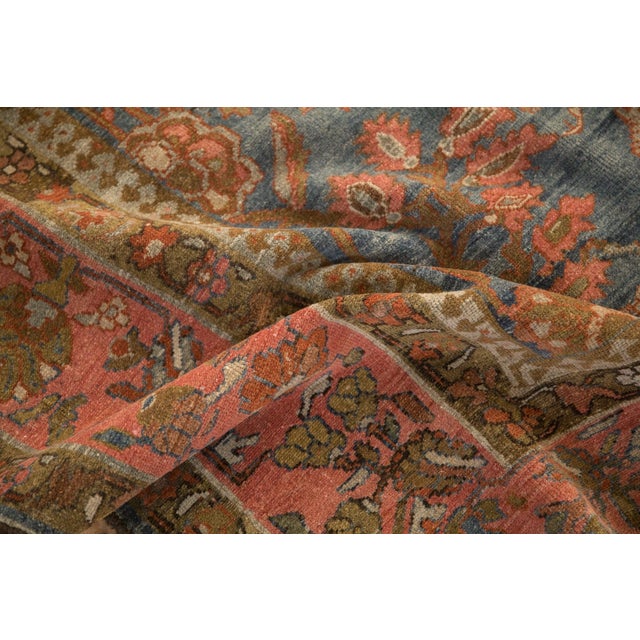 Vintage Distressed Mahal Carpet - 8'1" x 9'11" For Sale - Image 9 of 10